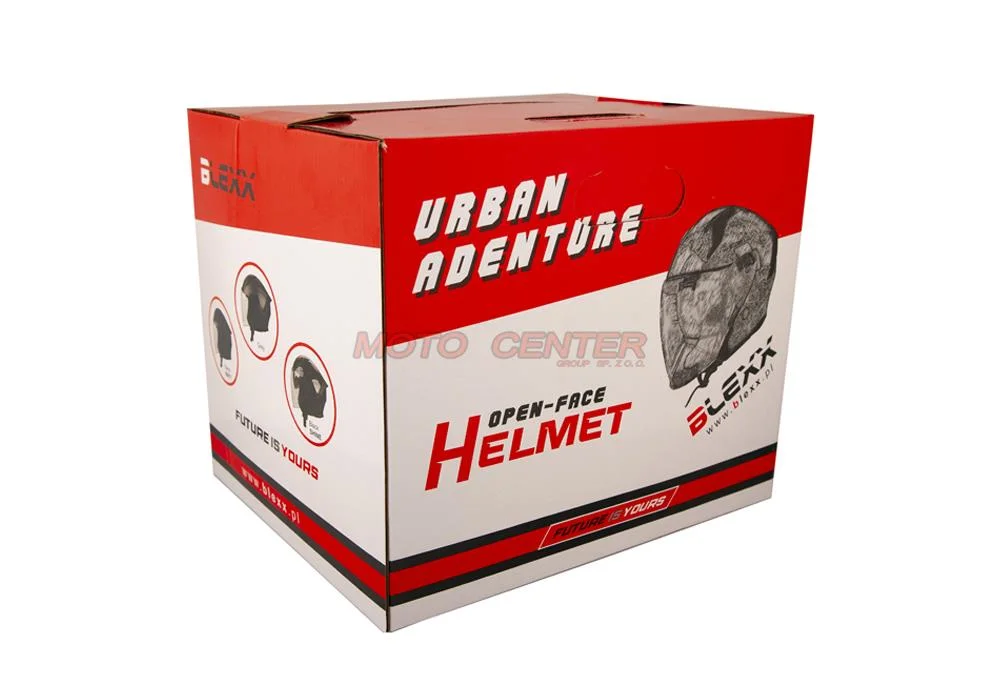 Kask motocyklowy otwarty z blendą BLEXX YA-620 czarny połysk M ECER22.06 — ujęcie 8