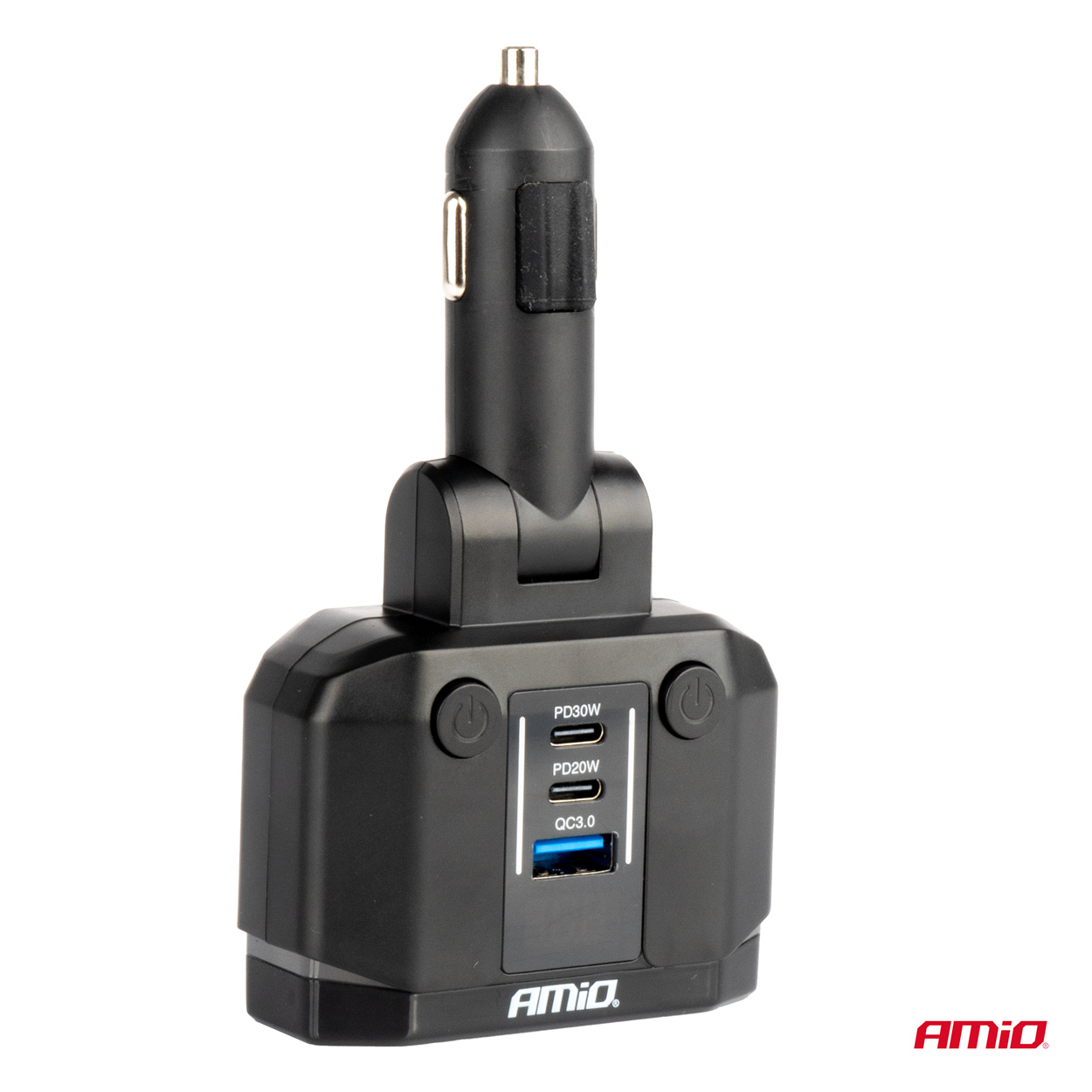 Rozdzielacz rozgałęźnik gniazda zapalniczki PD30W PD20W QC3.0 12 V 24 V + woltomierz — ujęcie 6