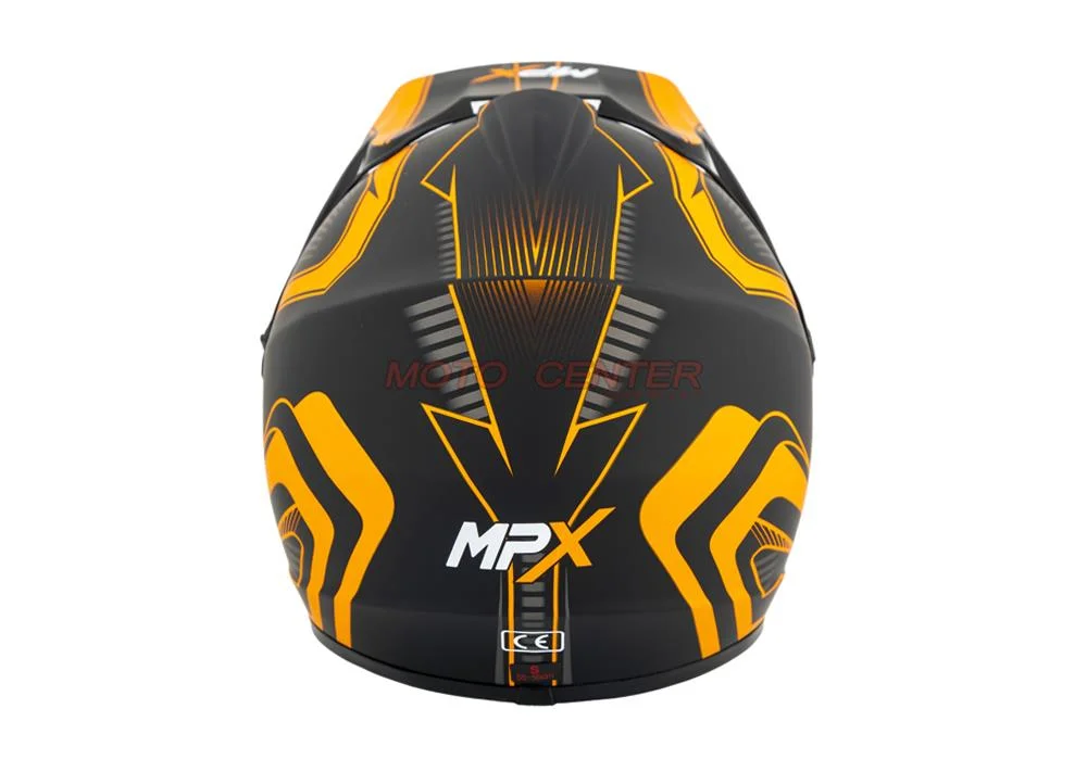 Kask crossowy MPX Dziecięcy WL-801A czarny mat/pomarańczowy M — ujęcie 4