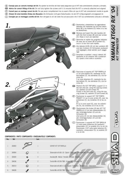 Stelaż kufra centralnego SHAD do Yamaha XT660X / XT660R — ujęcie 3