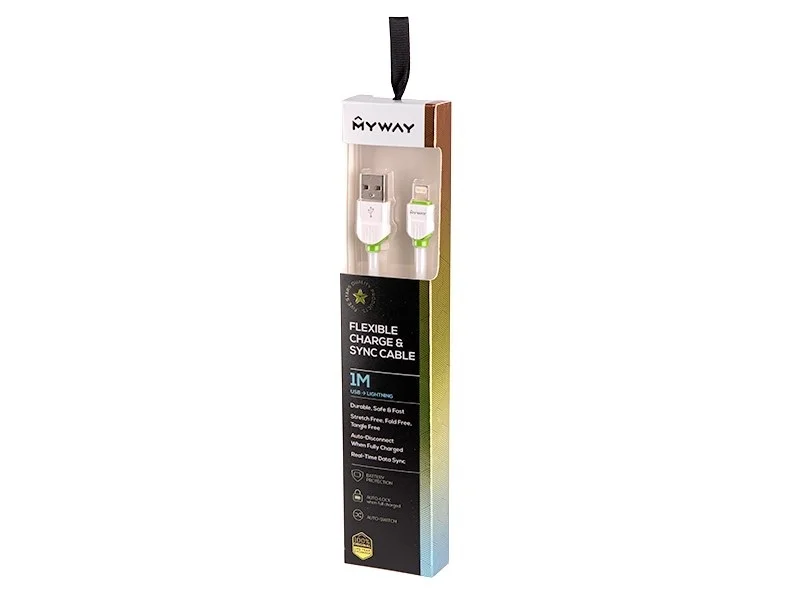 Kabel USB > lighting 100cm silikonowy okrągły MYWAY — ujęcie 2
