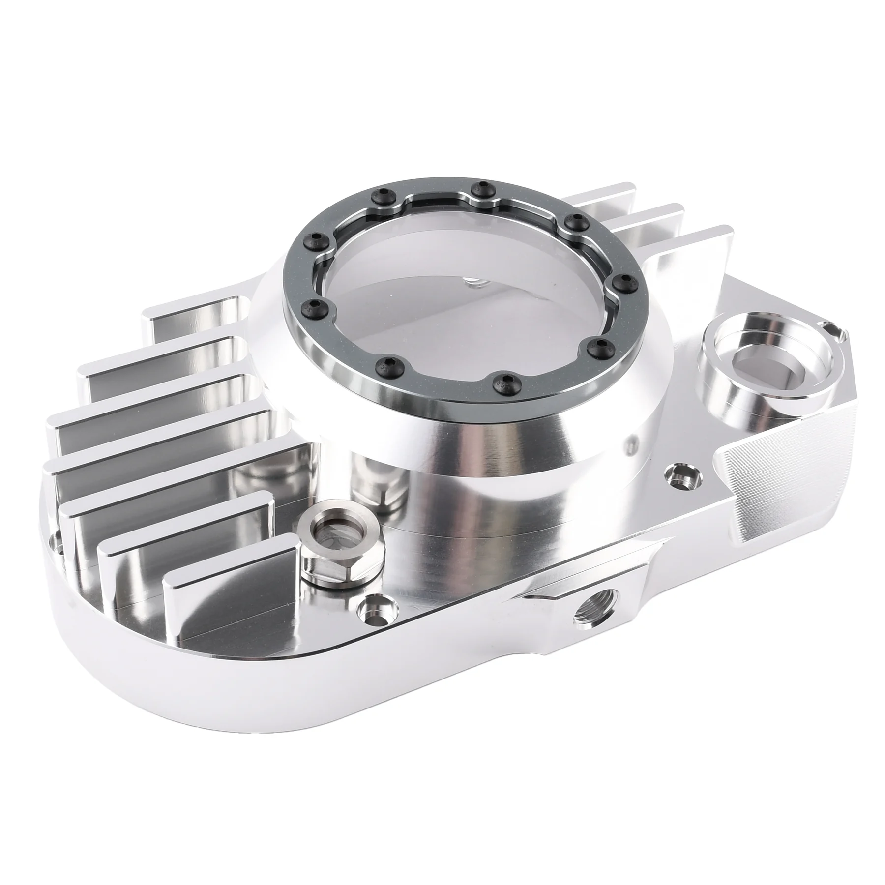 Pokrywa silnika Simson S51 SR50 lewa aluminium CNC clear titanium + śruby DPR Performance — ujęcie 3