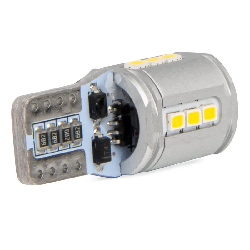 Żarówka W5W T10e 12V/24V 15xLED SMD2016 CANBUS biała AMIO (2szt.) — ujęcie 4