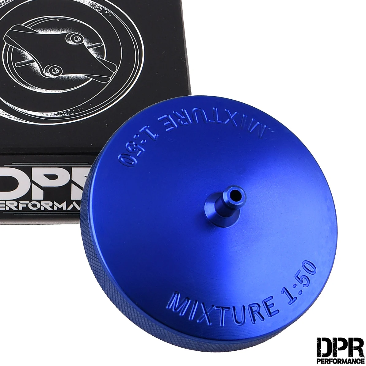 Korek zbiornika paliwa Simson aluminium CNC V4 niebieski DPR Performance — ujęcie 1