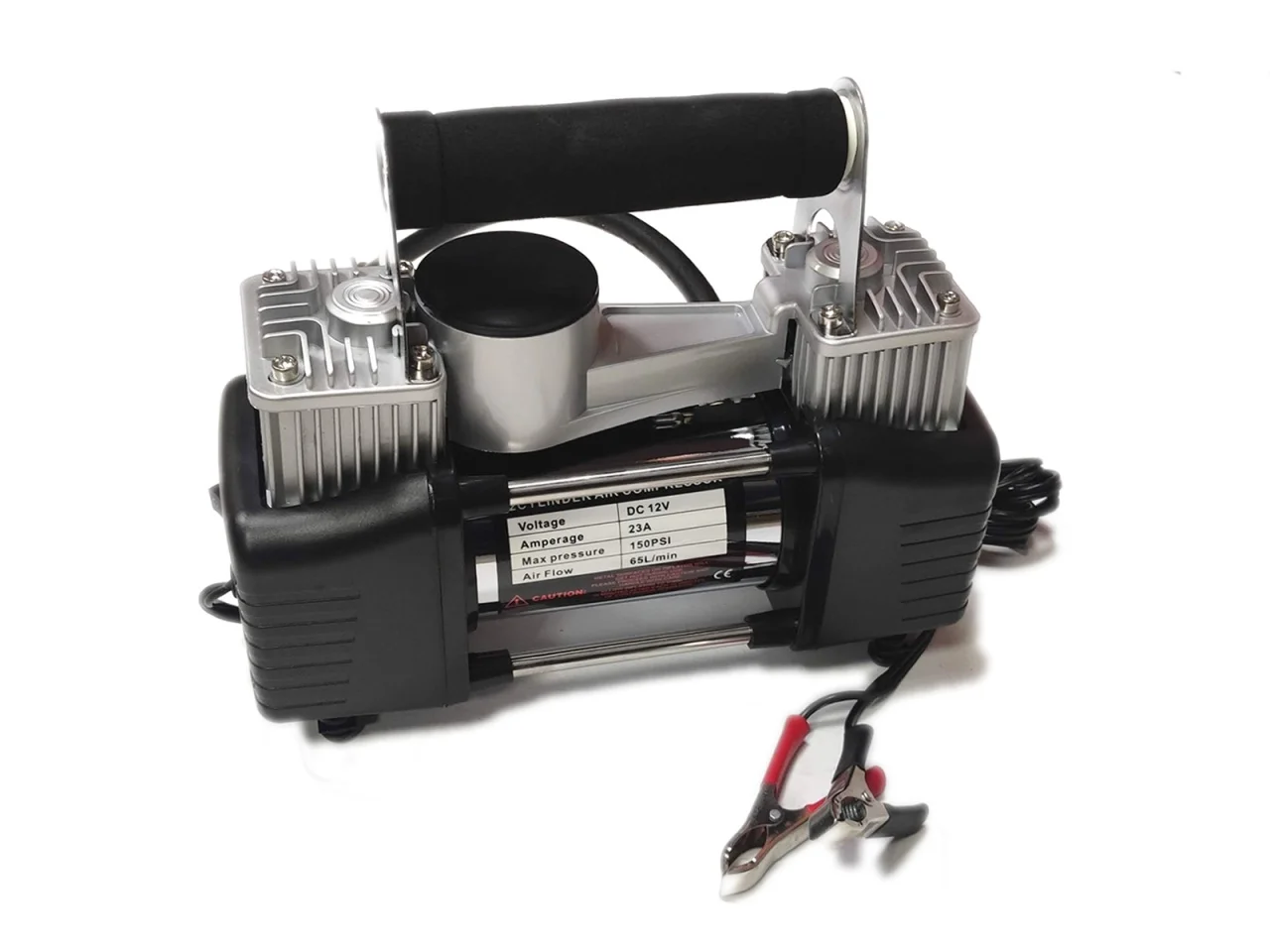 Kompresor samochodowy 12V metalowy 2 cylindry 12V — ujęcie 6