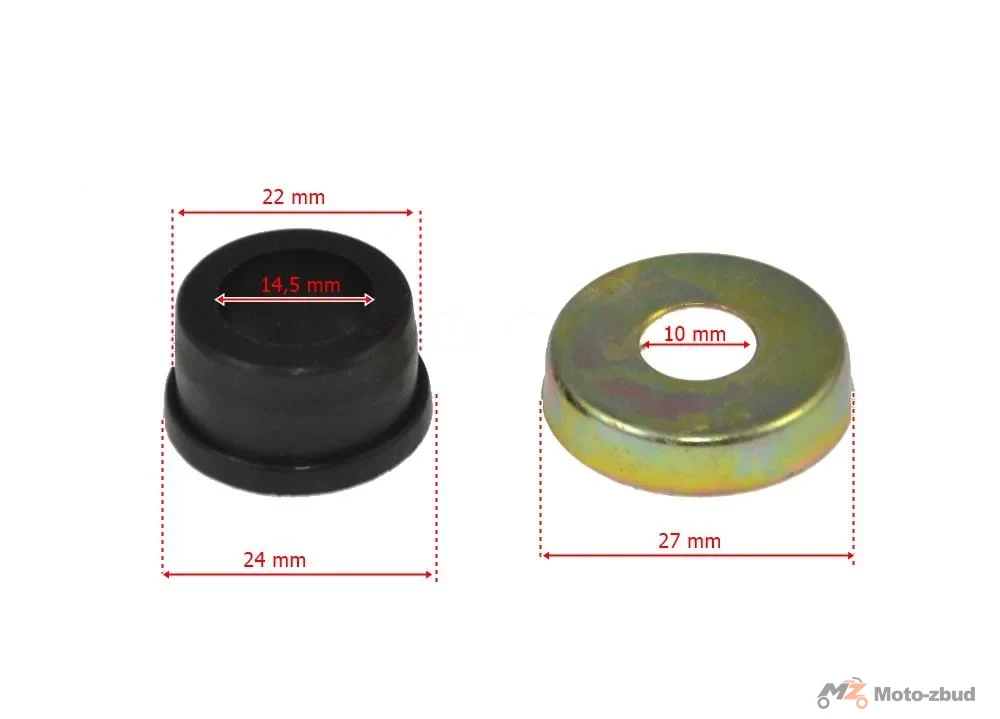 Tulejka + osłona wahacza ATV Quad 110/125 14,5 × 22 × 14 mm — ujęcie 2