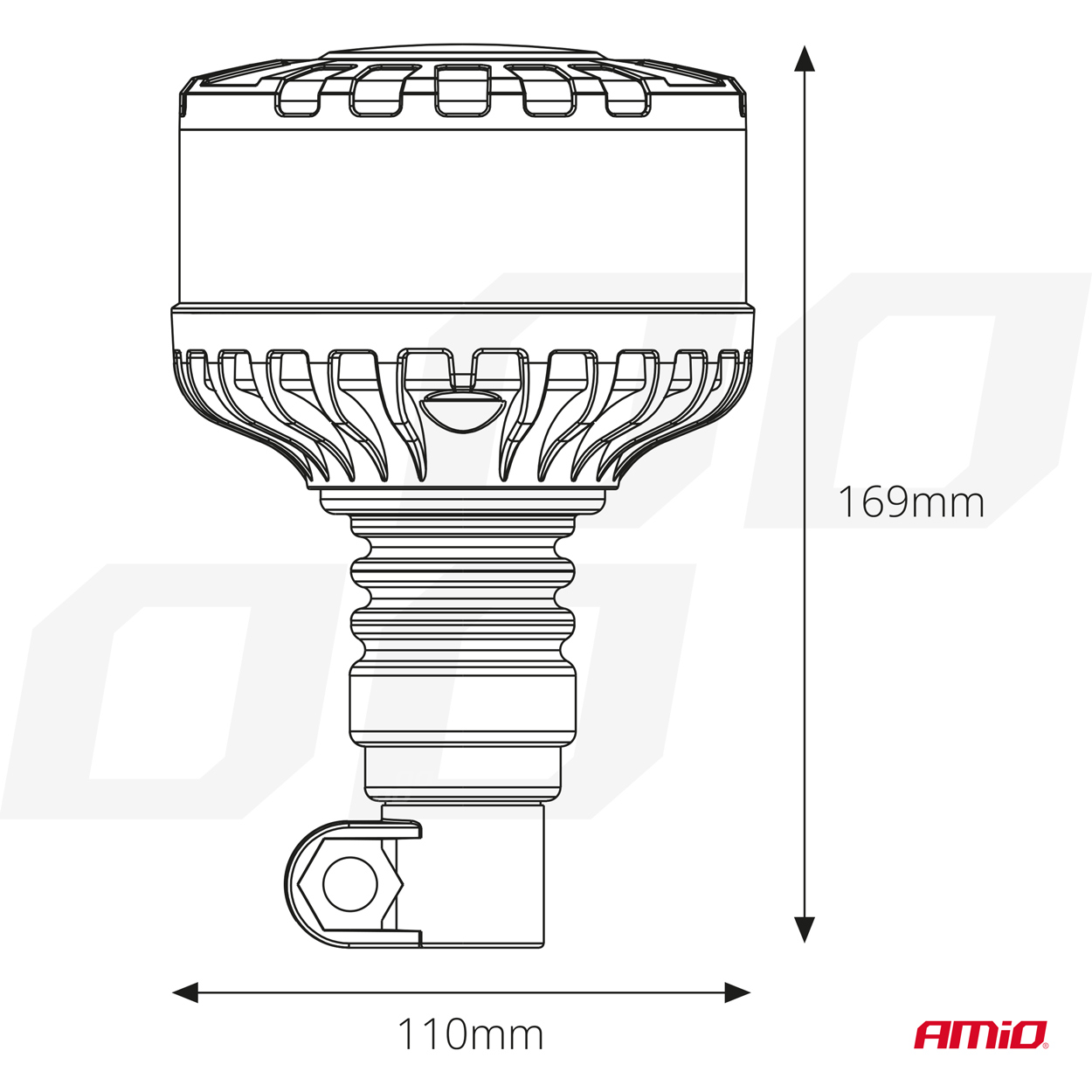 Lampa ostrzegawcza błyskowa kogut LED W28P 12 V 24 V — ujęcie 8