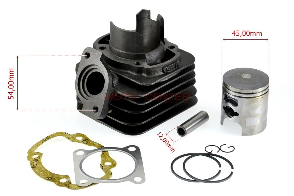 Cylinder 2T Moped91 70 cm³ 45,00 × 12 mm, skuter Honda Dio AF18/25/ 27/28 AC — ujęcie 3