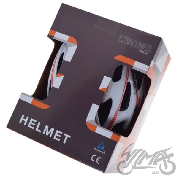 Kask rowerowy Awina by MOON MTB L biało/czerwony — MV88 — ujęcie 3