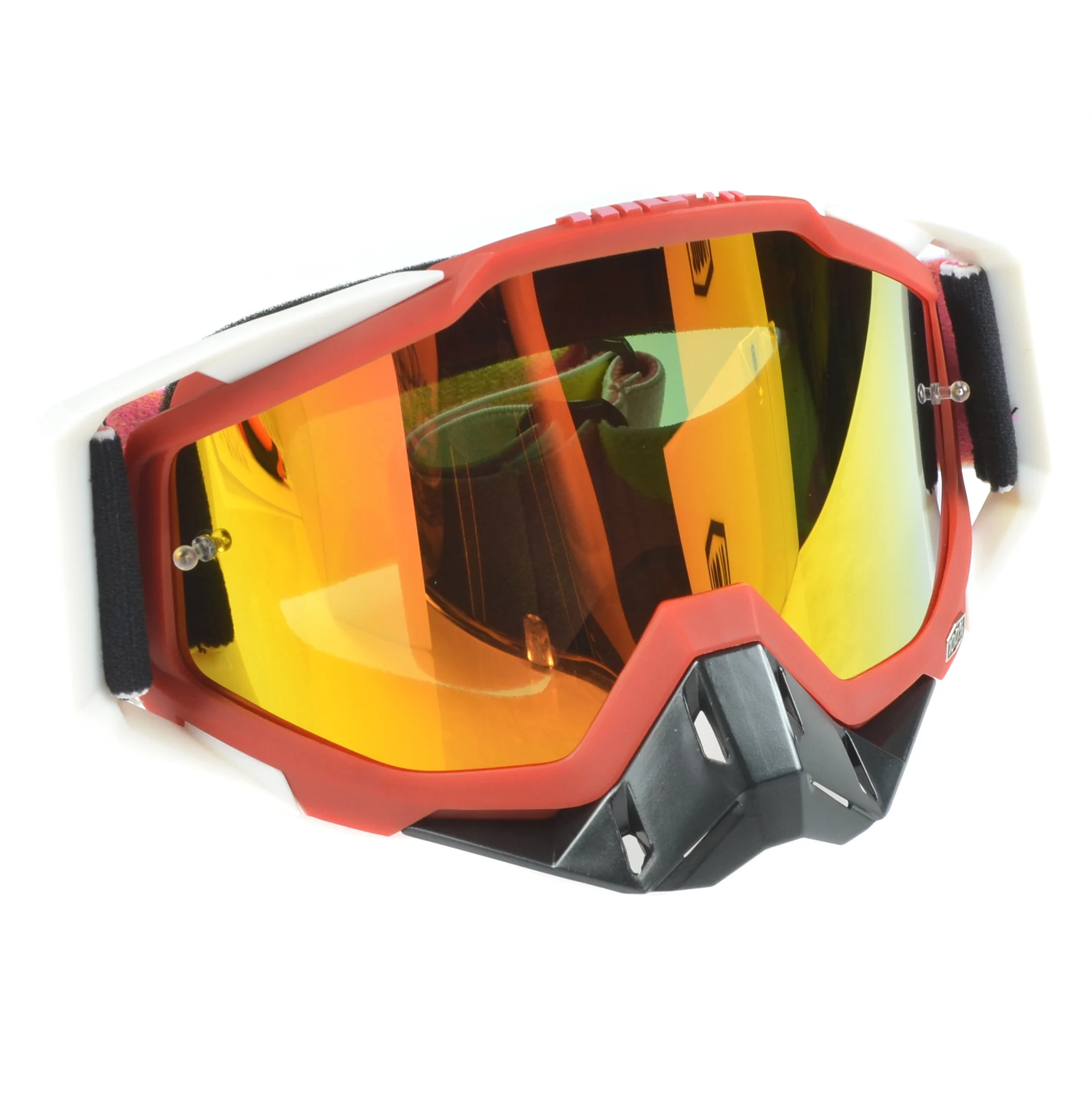 Gogle Replika czerwono białe orange lens