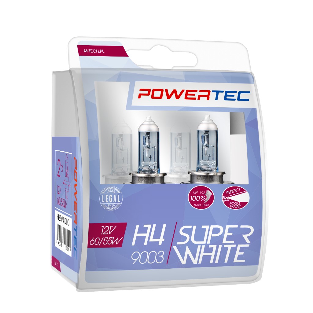 Żarówka halogenowa H4 12V/55W Super White DUO M-Tech PTZSW4-DUO — ujęcie 4