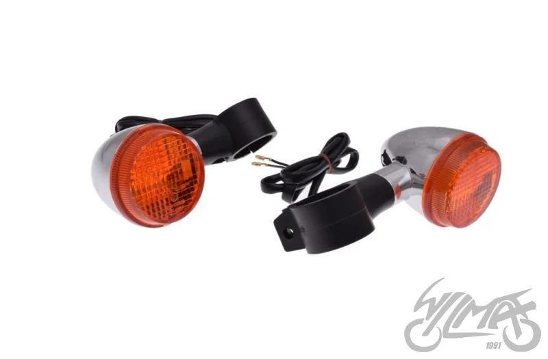 Kierunkowskazy do Hondy VT600 na opasce, chrom, BA15S 12 V — para — ujęcie 3