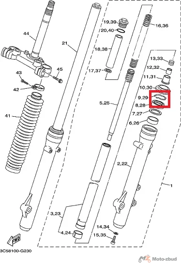 Zabezpieczenie simmeringu uszczelniacza olejowego YAMAHA FJ600, XV750 YZ80 — ujęcie 2