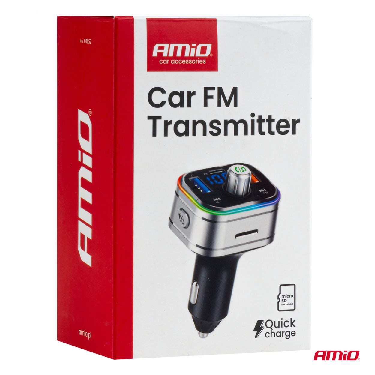 Transmiter samochodowy FM 2×USB-A 1×USB-C microSD 12 V 24 V — ujęcie 11