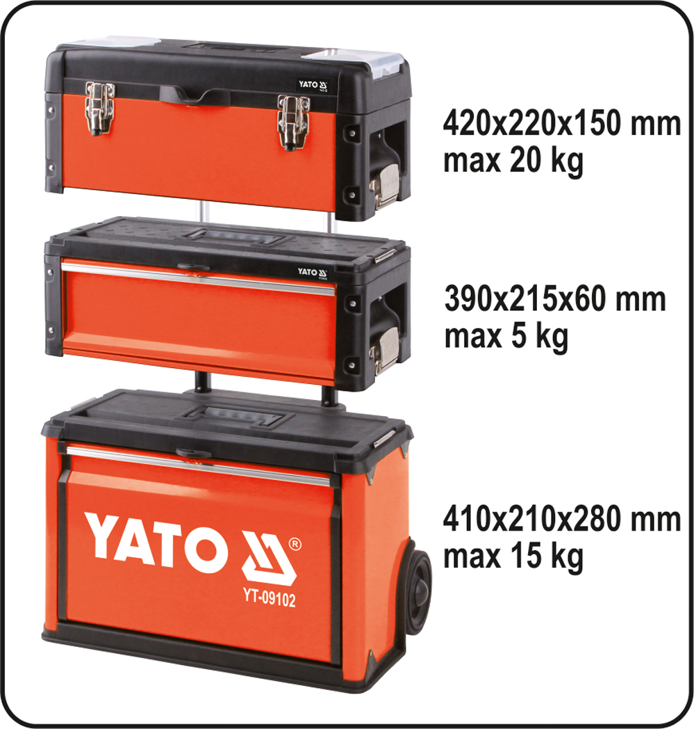 Wózek narzędziowy modułowy, 3 elementów YATO YT-09102 — ujęcie 2
