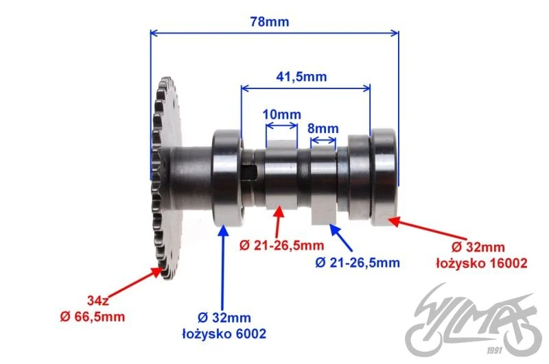 Wałek rozrządu LJ150-QT 4T — ujęcie 3