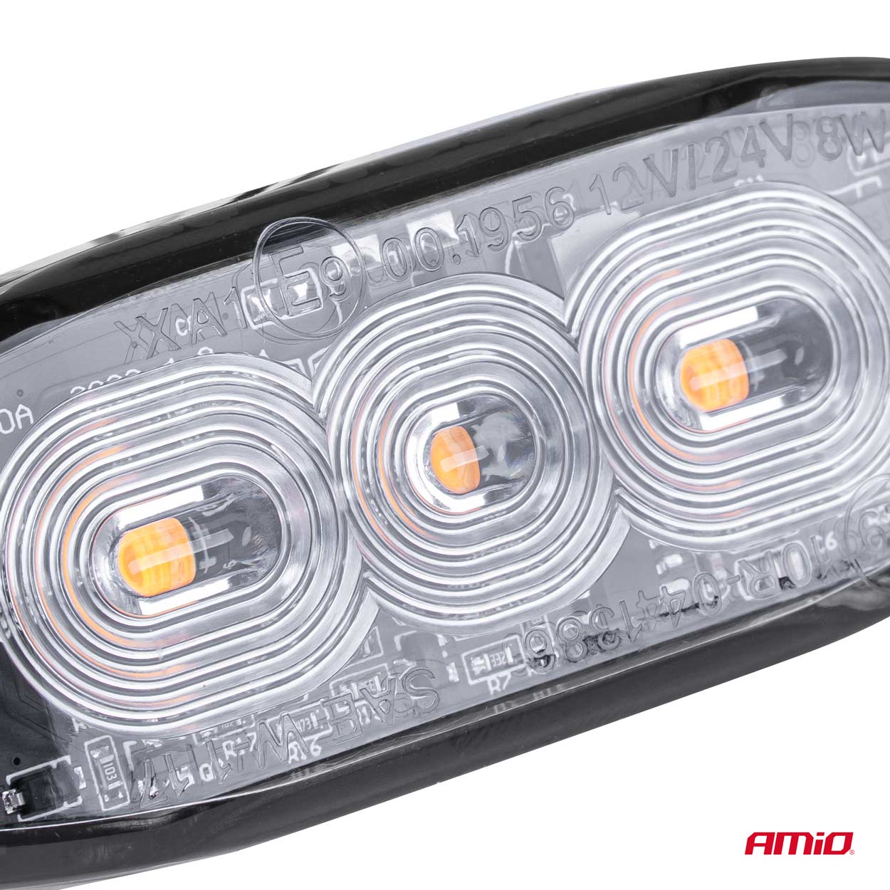 Lampa błyskowa ostrzegawcza płaska 3 LED R65 R10 12-24V — ujęcie 2