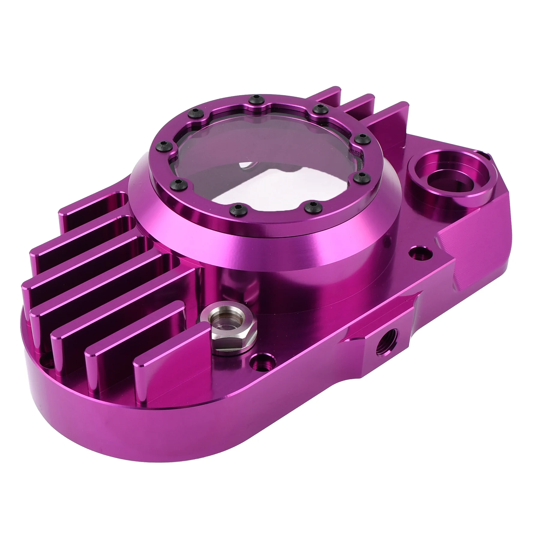 Pokrywa silnika Simson S51 SR50 lewa aluminium CNC clear fioletowa + śruby DPR Performance — ujęcie 11