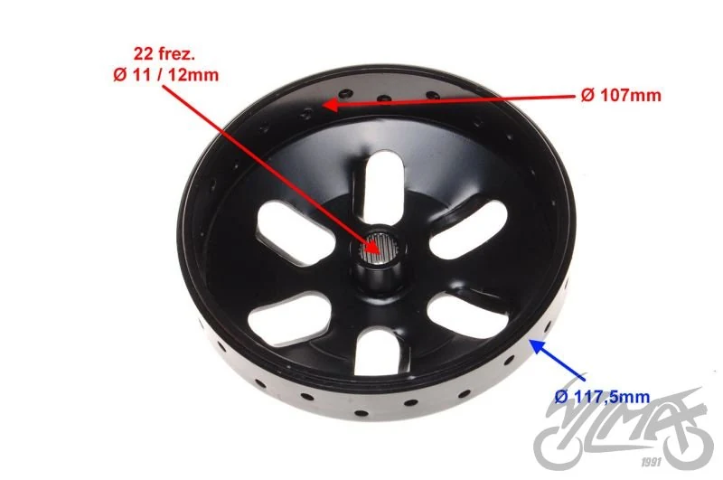 Dzwon sprzęgła tuning skutery 4T r-vent 107 mm — ujęcie 2