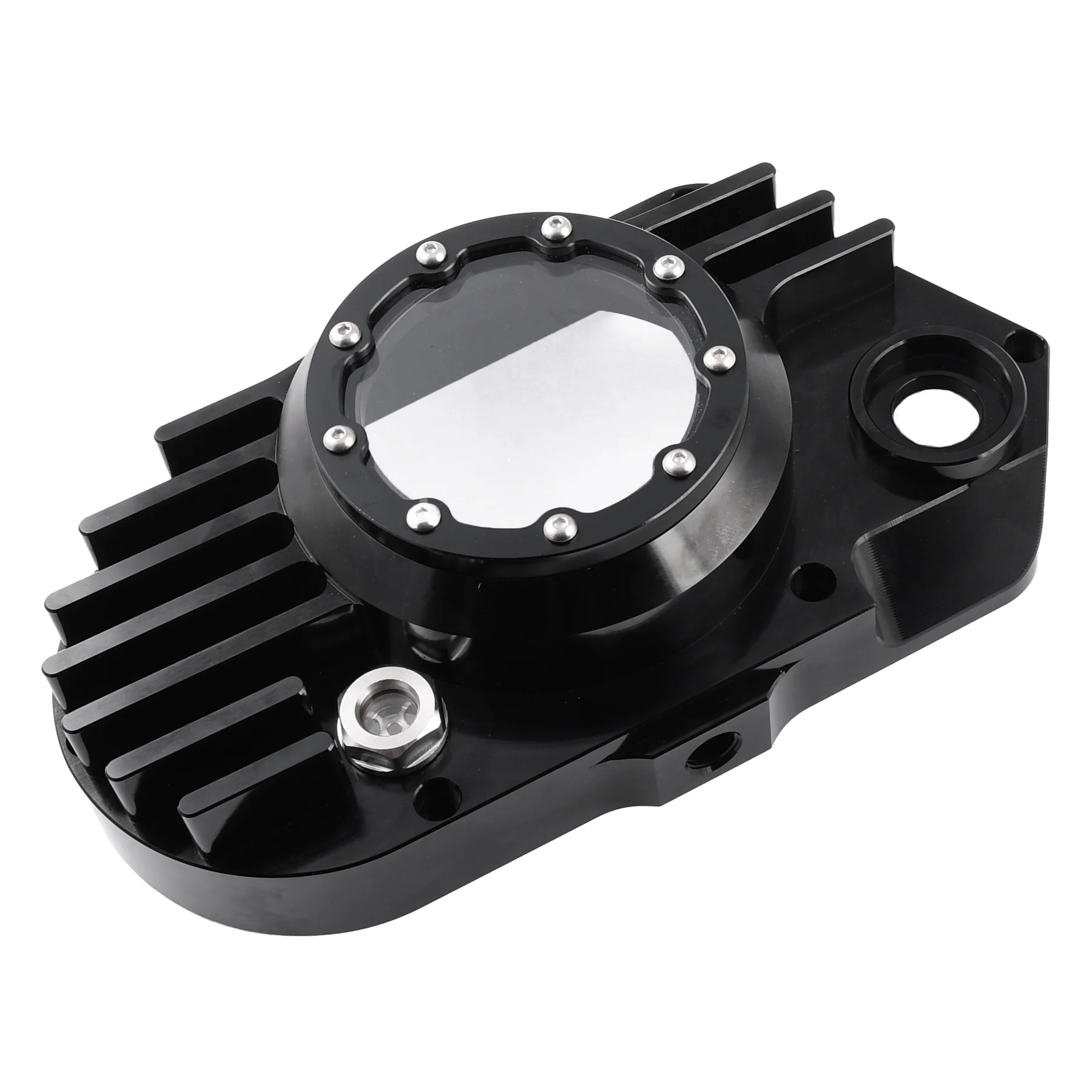 Pokrywa silnika Simson S51 SR50 lewa aluminium CNC clear czarna + śruby DPR Performance — ujęcie 1