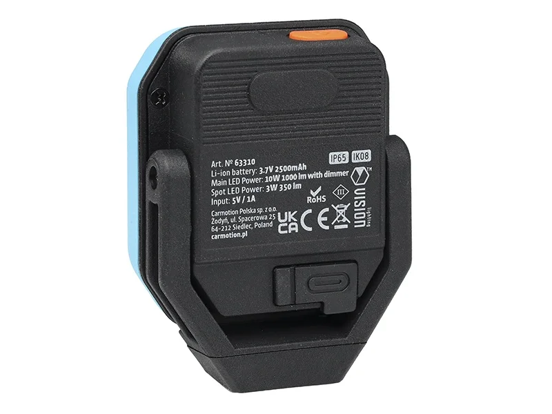 Lampa warsztatowa 10w cob led 1000 lm + 3w led 350 lm akumulatorowa — ujęcie 4