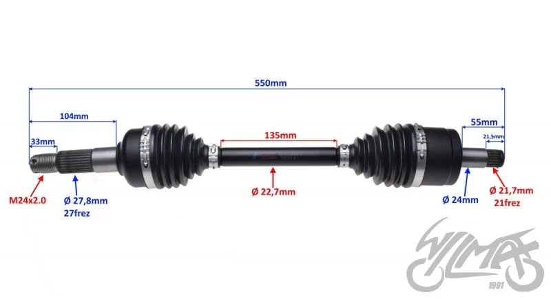 Półoś prawy przód do CFMoto 500 800 — ujęcie 2