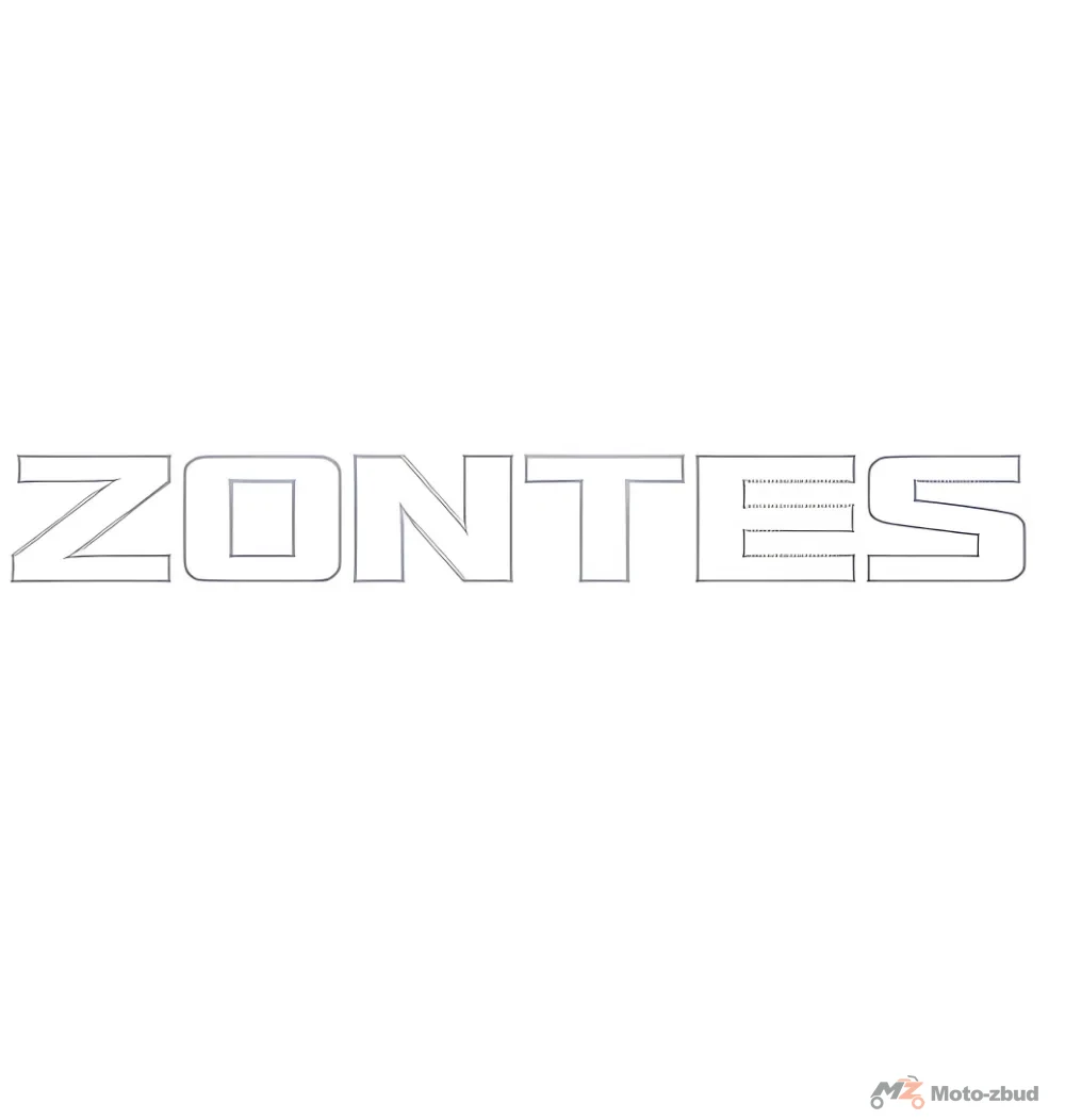 Naklejka boczna Zontes srebrna lewa (nr kat.1210366-014000) (Zontes ZT 368-G)