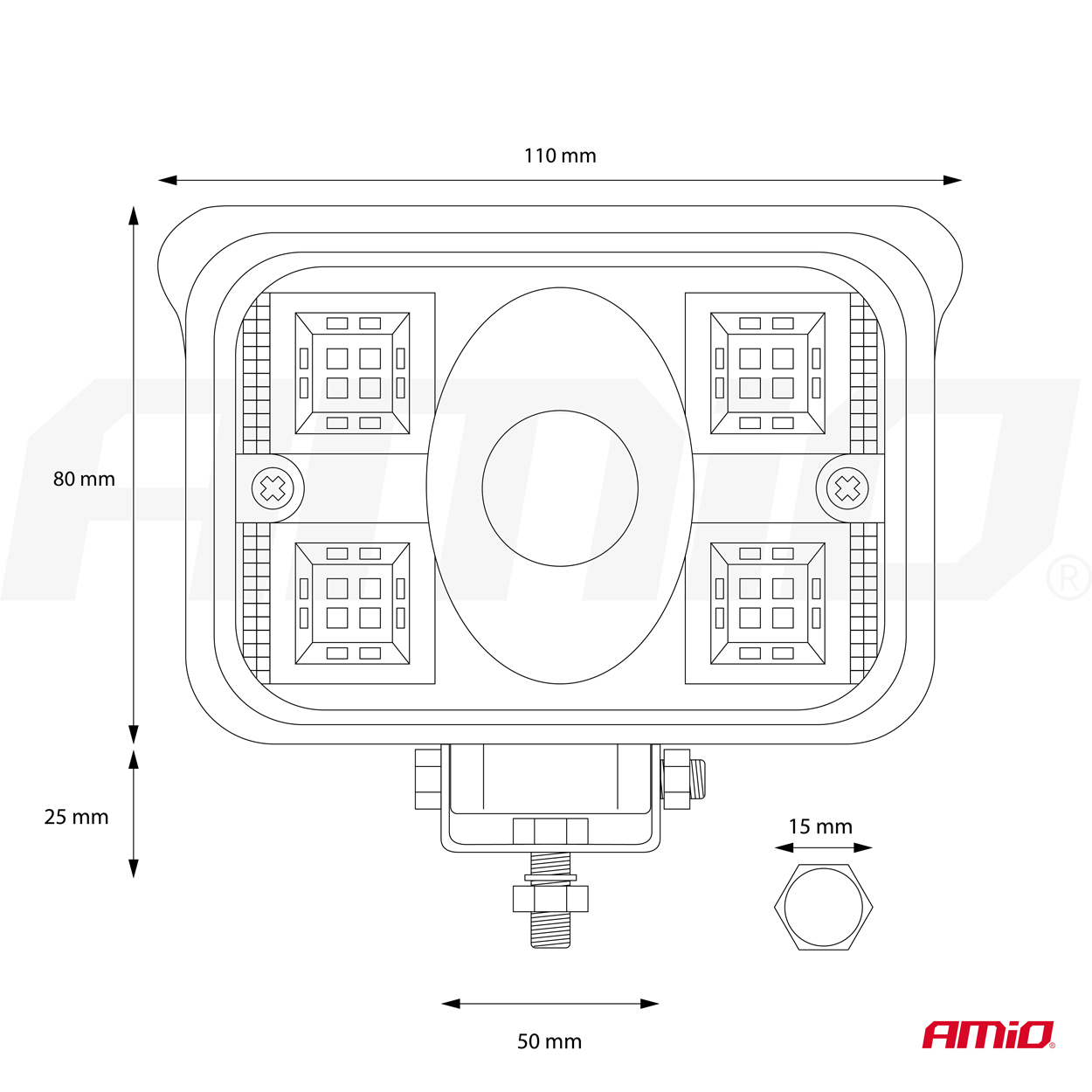Lampa robocza LED szperacz AWL32 17LED 12 V 24 V — ujęcie 9
