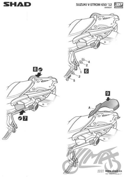Stelaż kufra bocznego 3P SHAD do Suzuki V-STROM DL 650 — ujęcie 3