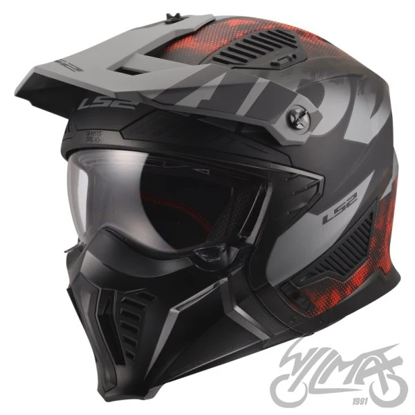 Kask LS2 OF606 Drifter gas Grey Red — rozmiar S — ujęcie 1