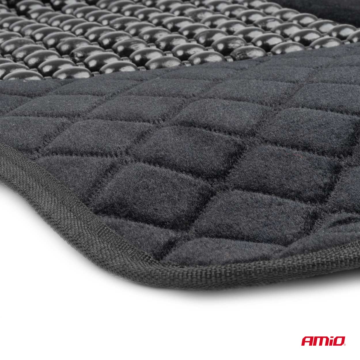 Mata na siedzenie fotel koralikowa czarna koraliki do samochodu 45x120cm CSM-16 — ujęcie 14