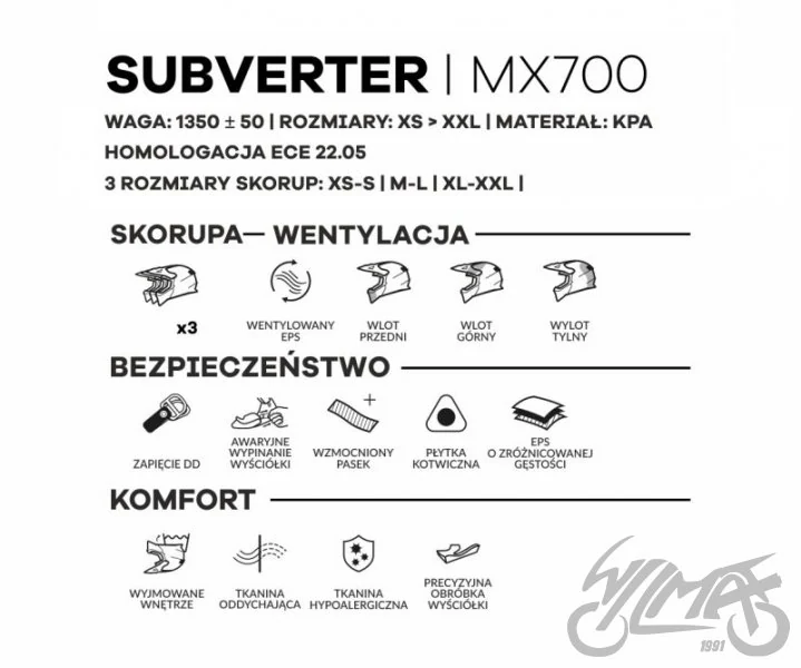 Kask crossowy LS2 MX700 Subverter Evo Troop Matt Blue — L — ujęcie 3