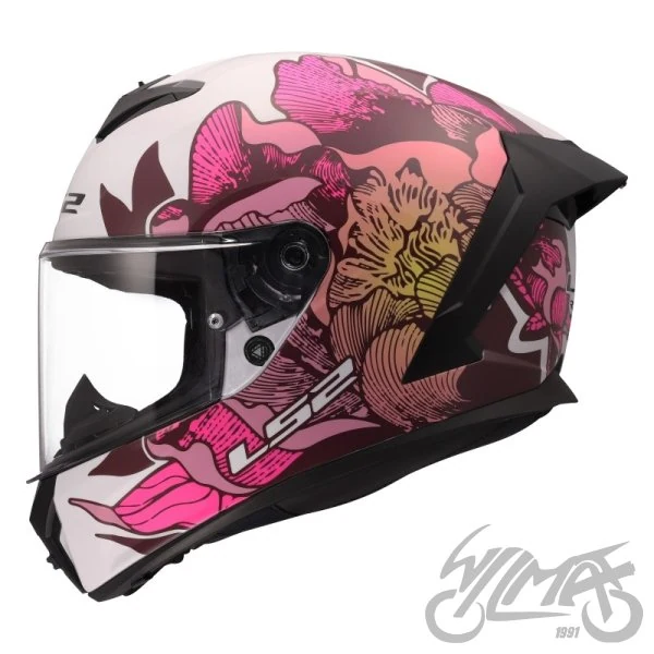Kask LS2 FF820 Rapid III Poppies II White Pink — S — ujęcie 2