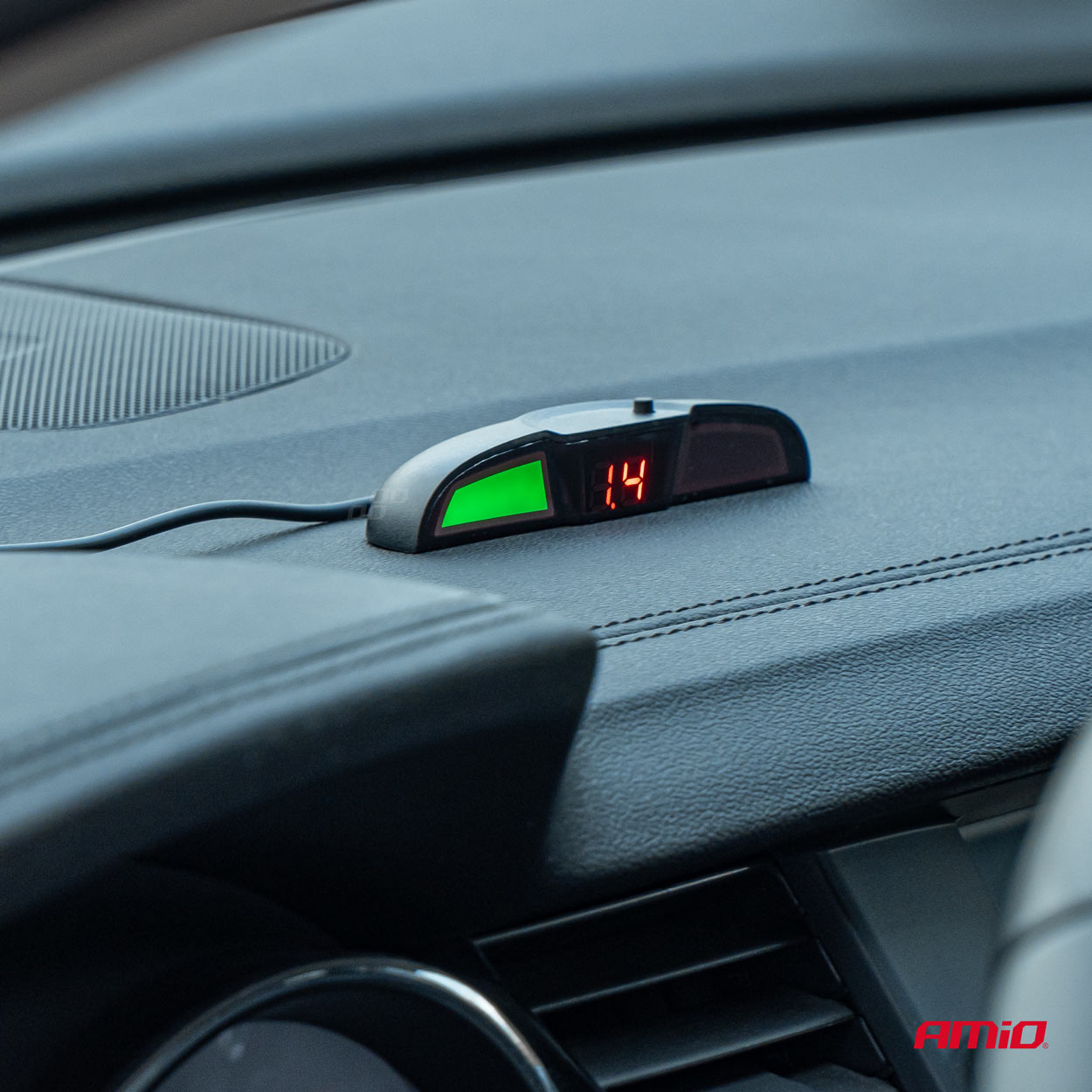 Zestaw czujników parkowania cofania LED COB 4 sensory czarne 19 mm TRUCK BUS — ujęcie 2