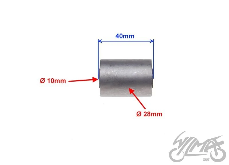 Tuleja metal- guma mocowania silnika 28/10/40 — Delfin — Kinroad XT50QT-2 Delfin / Longjia LJ50QT-E Caper — ujęcie 2