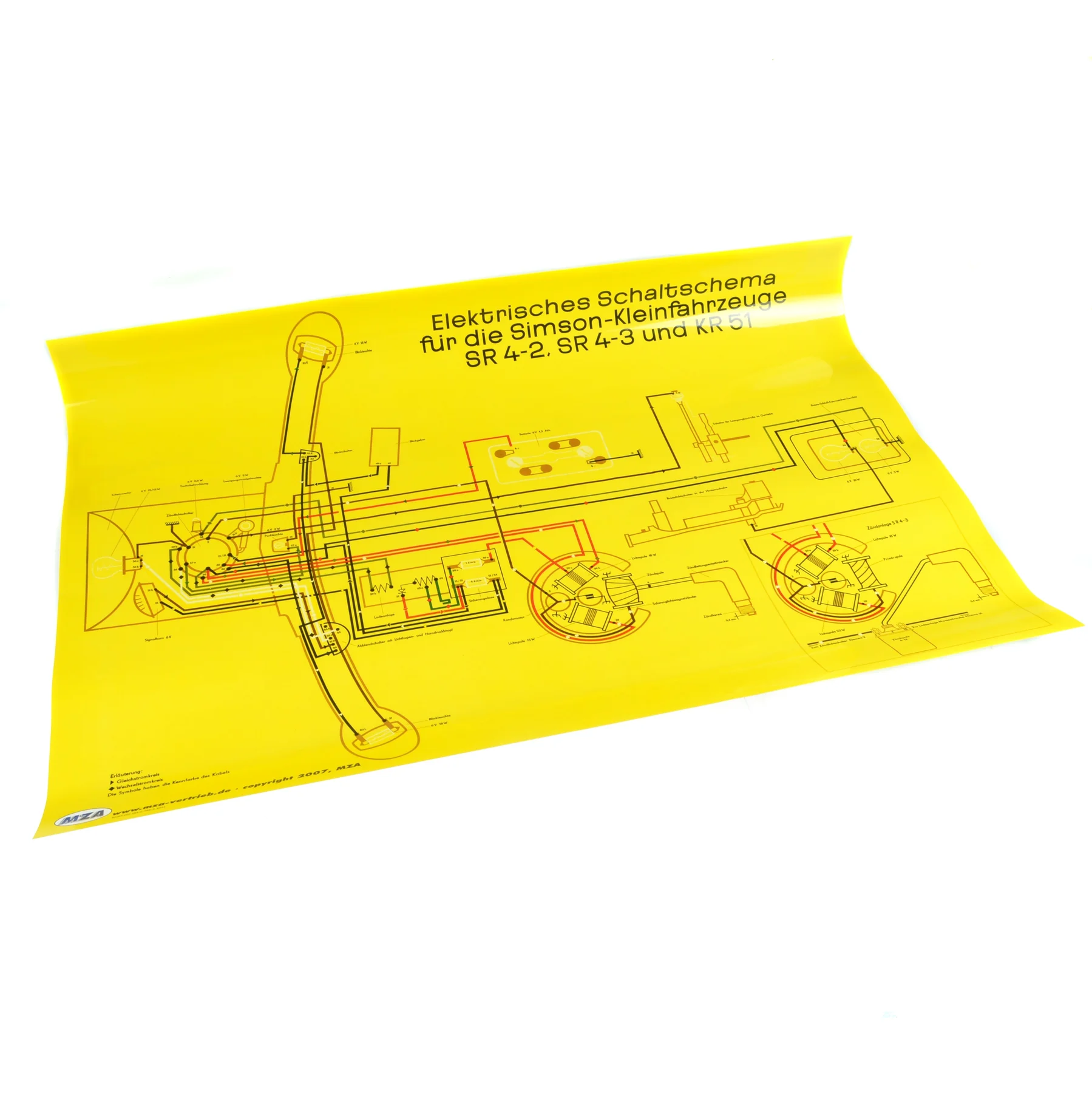 Plakat schemat instalacji Simson SR4-2 SR4-3 KR51 MZA — ujęcie 1
