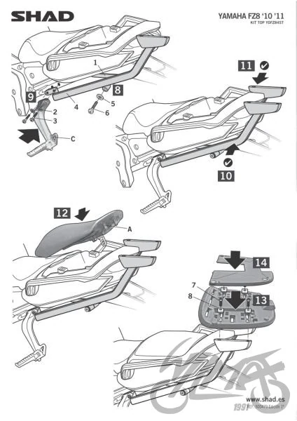 Stelaż kufra centralnego SHAD do Yamaha FAZER FZ8 800 — ujęcie 4