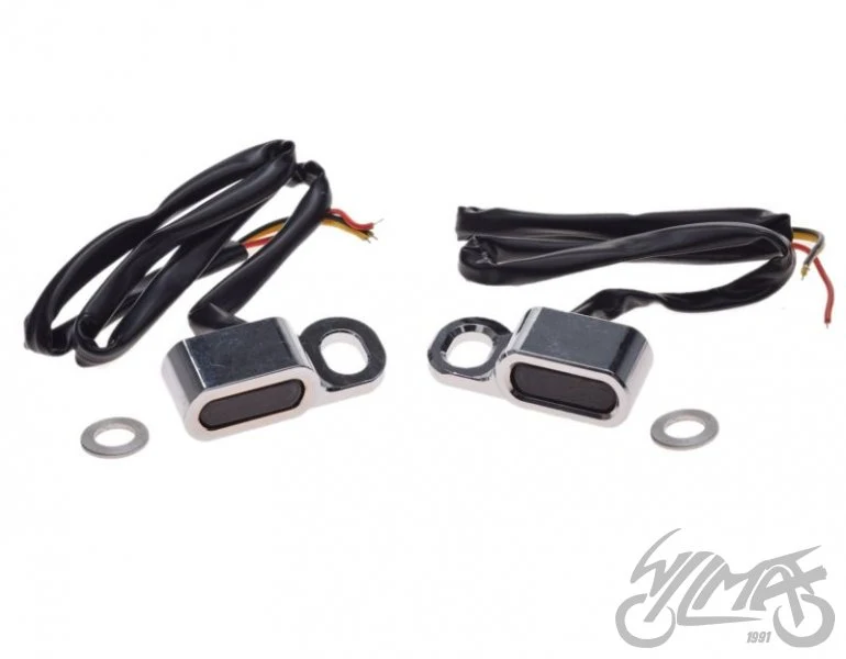Kierunkowskazy przednie LED do Harley-Davidson, chrom — komplet AM1484