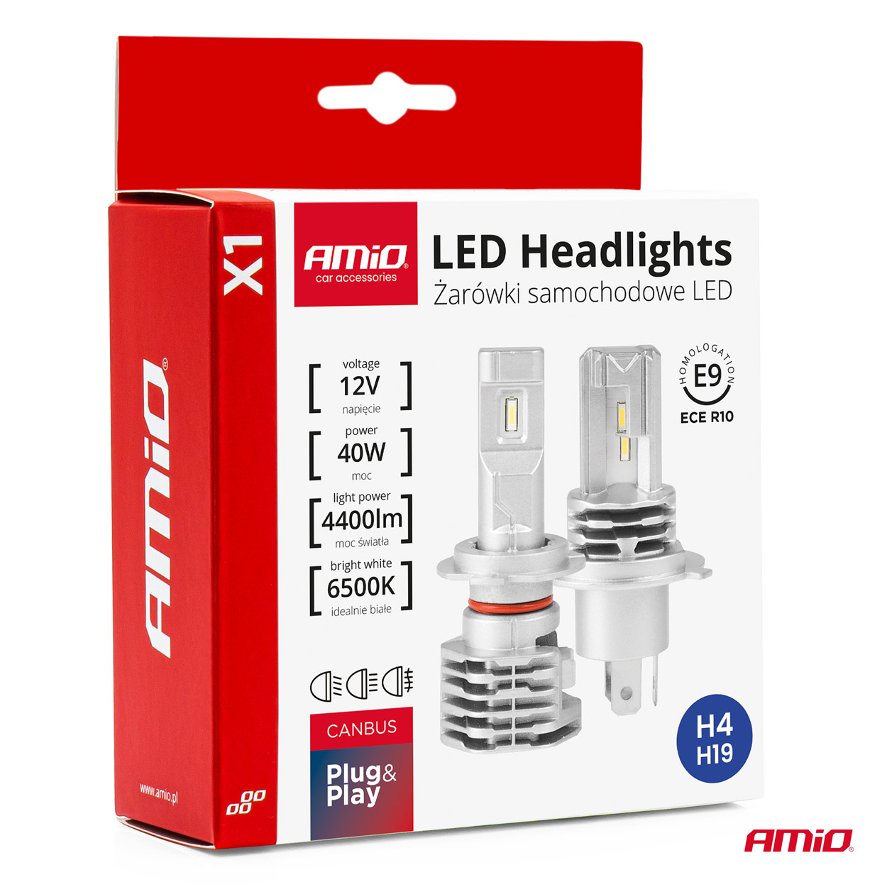 Żarówki samochodowe LED seria X1 H4/H19 6500K Canbus — ujęcie 5