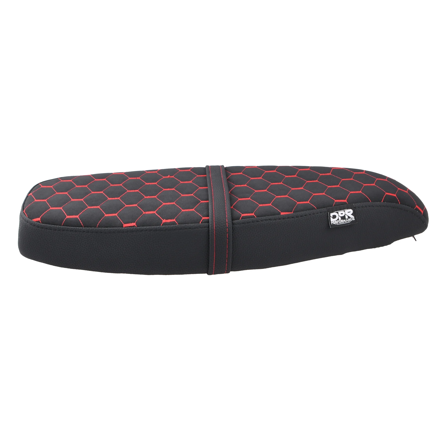 Siedzenie Simson S50 S51 S70 tuning pikowane honeycomb czarne + czerwono / czarne szwy DPR Performance — ujęcie 3