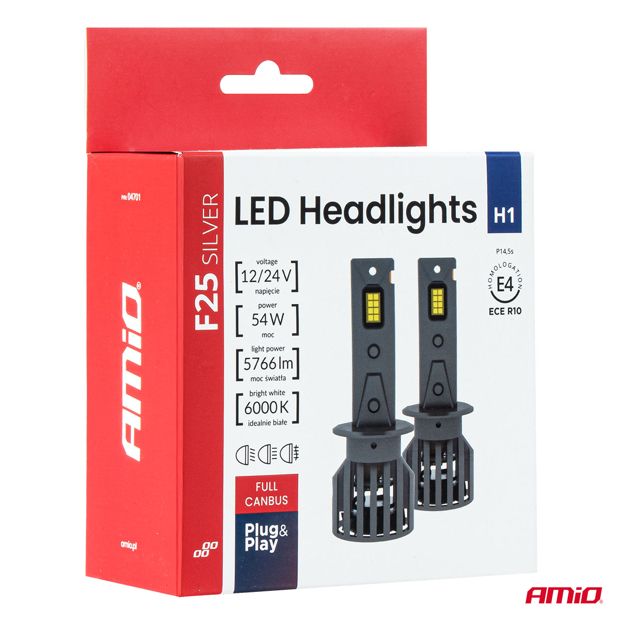 Żarówki samochodowe LED F25 SILVER FULL CANBUS 54 W H1 12 V 24 V — ujęcie 7