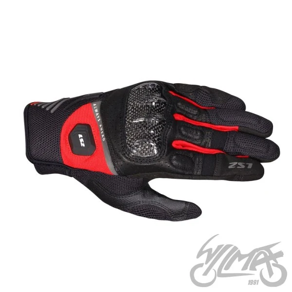 Rękawice motocyklowe LS2 Atom męskie Black Red — M — ujęcie 1