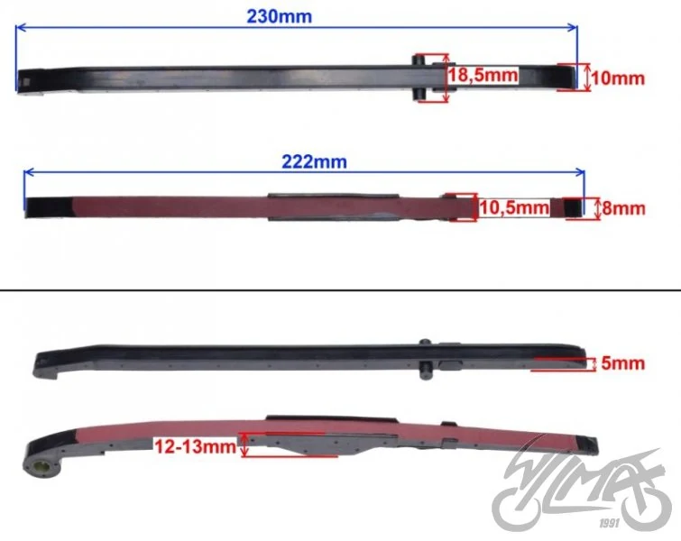 Prowadnice łańcucha rozrządu — komplet 125 GY6 4T — ujęcie 4