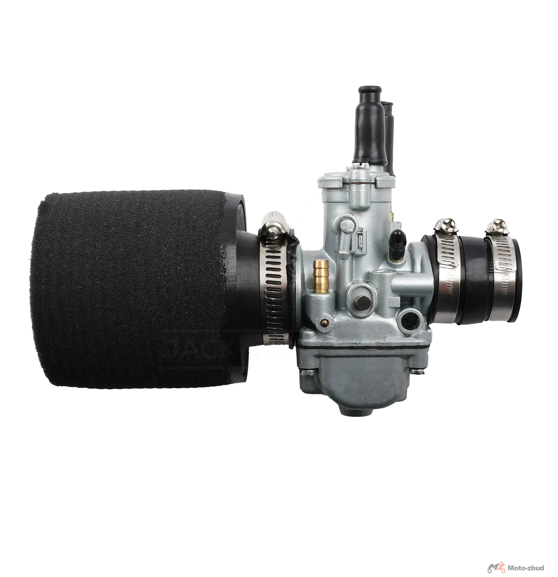 Gaźnik WSK 125 21 mm + króciec + filtr powietrza gąbka Dellorto Replika delux · ssanie ręczne — ujęcie 5