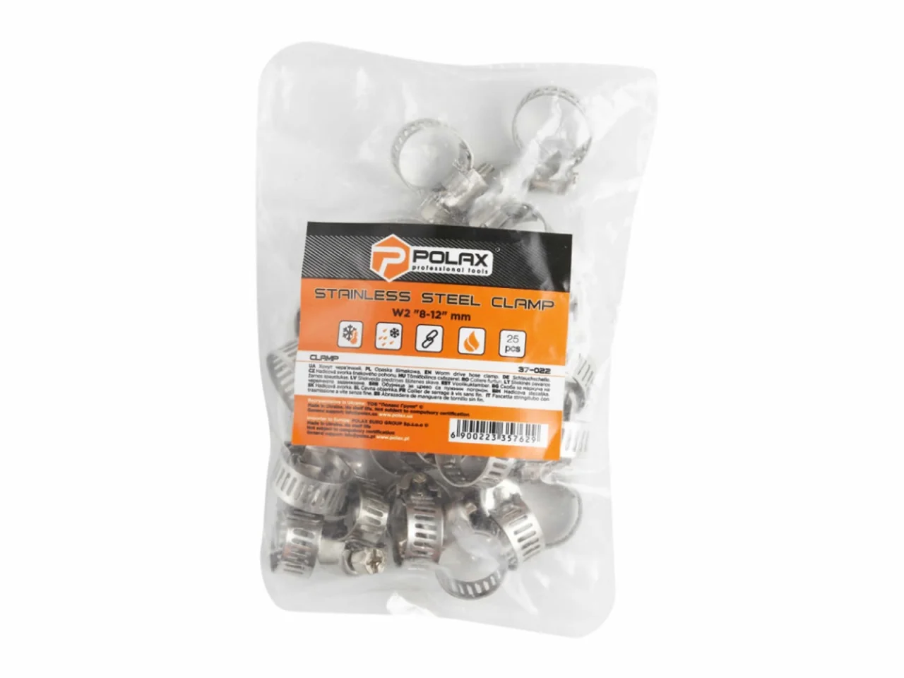 Opaska zaciskowa ślimakowa 8-12mm STAL NIERDZEWNA 25 szt. — ujęcie 2