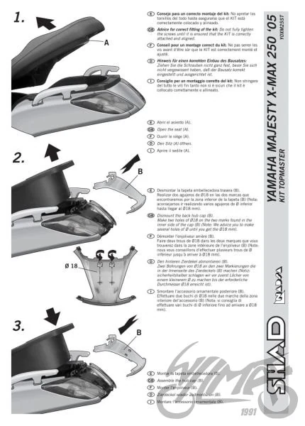 Stelaż kufra centralnego SHAD do Yamaha X-Max 125 / X-Max 250 — 2005–2009 — KSHY0XM25ST — ujęcie 3