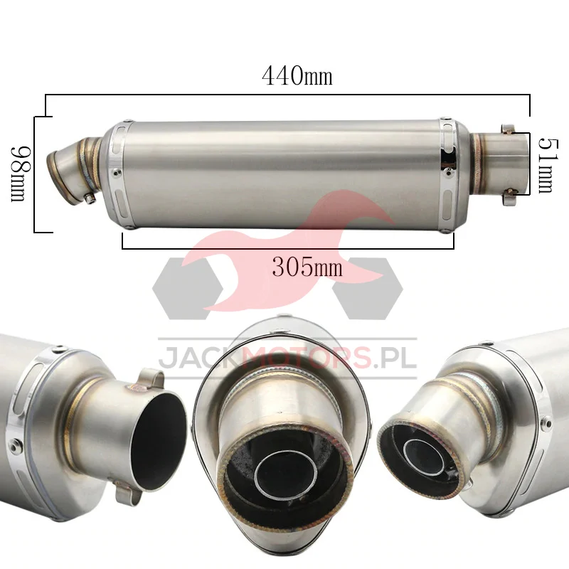 Końcówka wydechu UNI triangle long inox kpl. — ujęcie 2