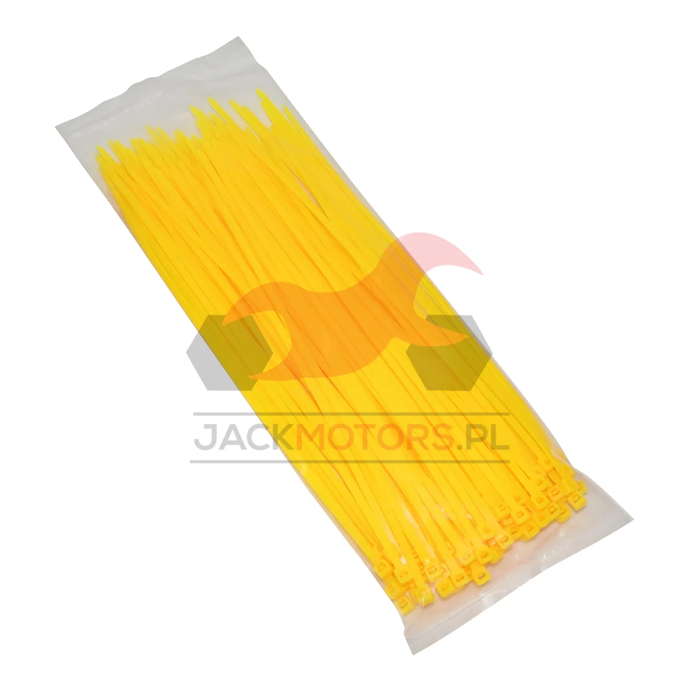Opaska zaciskowa P2R nylon 3,6 × 250 mm żółta fluo zestaw — ujęcie 1