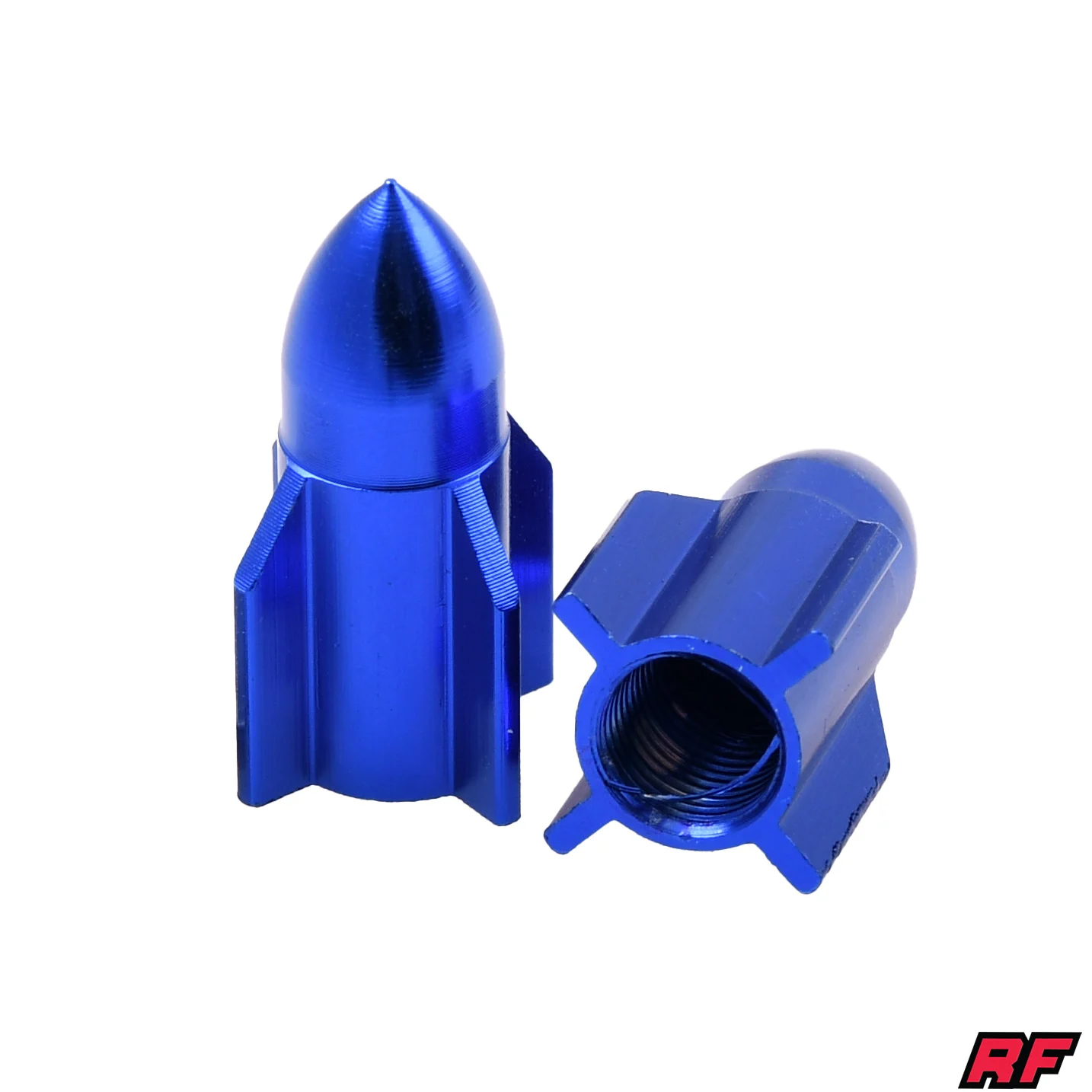 Nakrętka wentyla Racing Force rocket niebieska 2szt — ujęcie 1