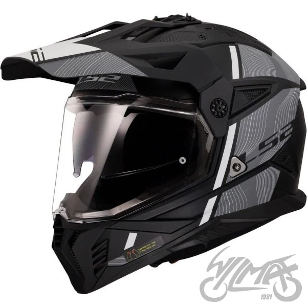 Kask adventure LS2 MX702 Pioneer II Hill Matt Bl. White — L — ujęcie 1